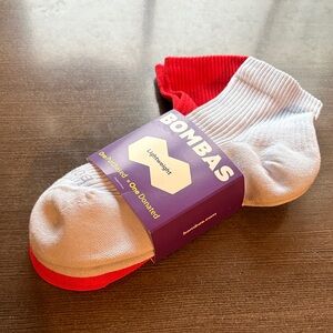 Bombas Women's Lightweight Ribbed Half Calf Socks - Blue and Red